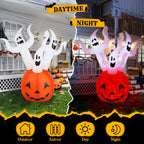 Halloween Ghost and Pumpkin Outdoor Halloween Inflatables for Patio Garden Decor