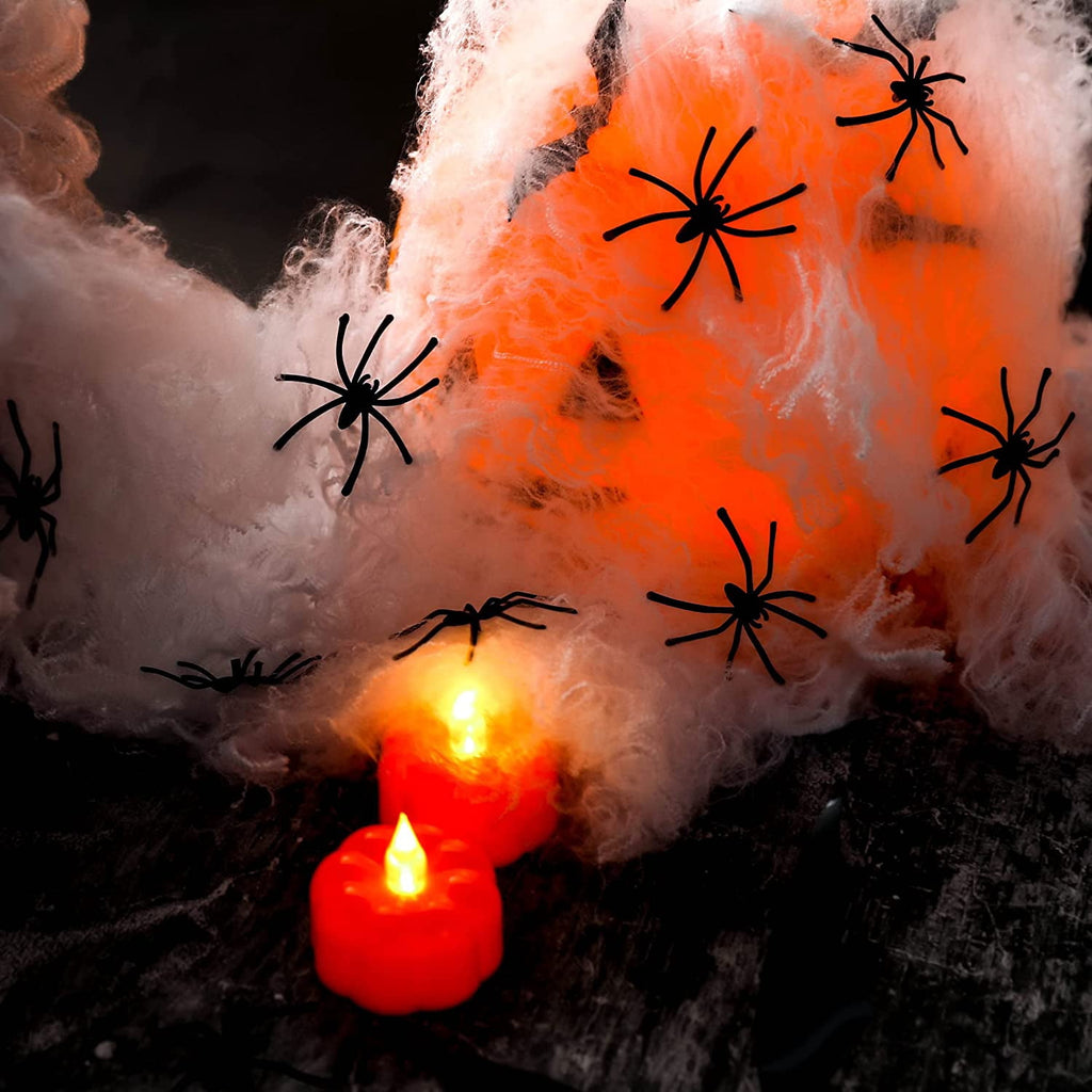 Vafful Halloween Decoration Outdoor Yrad Spider Web 275'' and 59'' Giant Spider with 20 pcs Small Spider and 40g Stretch Cobwebs for Indoor Outdoor Yard Haunted House Party Halloween Decor