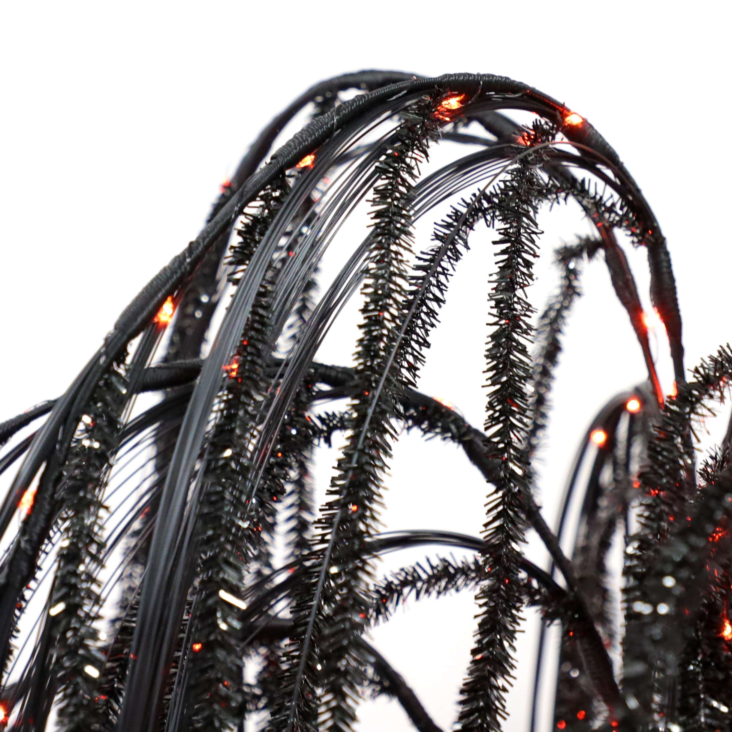 6 ft Black Willow Tree with Orange and Purple LED Lights for Outdoor Halloween Decor