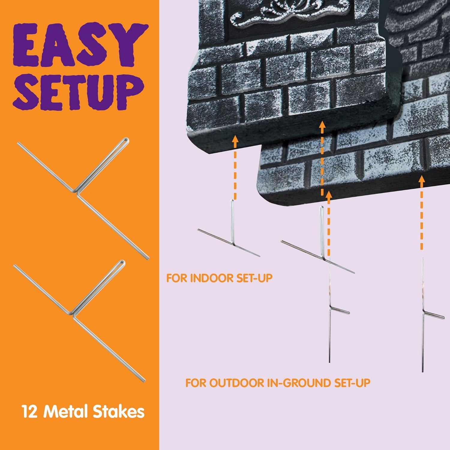 17" Halloween 5 Pack Tombstone Decorations, Foam RIP Graveyard Signs Cemetery Headstones Scary Outdoor Indoor Halloween Decor with 12 Metal Stakes for Easy Set Up, Waterproof for Garden Lawn