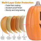 16in Pre-lit Halloween Pumpkin Jack O' Lantern with Bulbs for Porch, Front Door, Fireplace, Outdoor Decor
