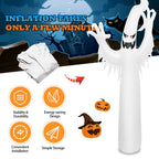 Gymax 12ft Inflatable Halloween Ghost Blow Up Decoration w/ Built-in Flame Light