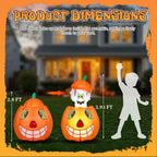 2.8FT Halloween Inflatable Animated Pumpkin Ghost, 2 White LED Lights, Weather-Resistant Polyester, for Small Spaces/Accent Decor