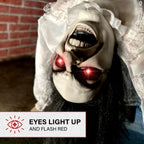 Lifesize 35" Animatronic Possessed Woman with Lights and Sound, Halloween Decoration,HHLADY-11FLSA