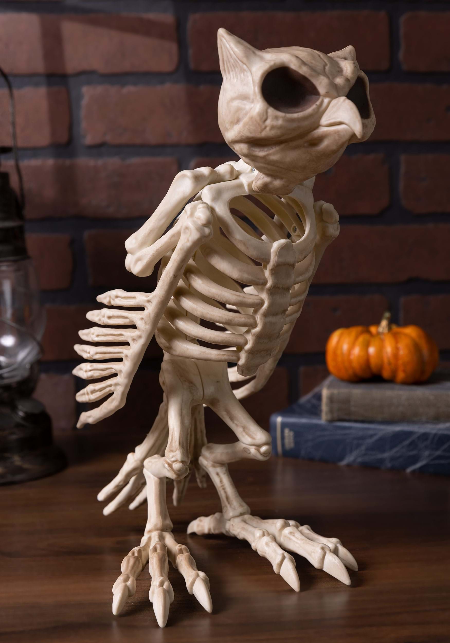 USA Owl Skeleton Halloween Decoration - 13.5 in