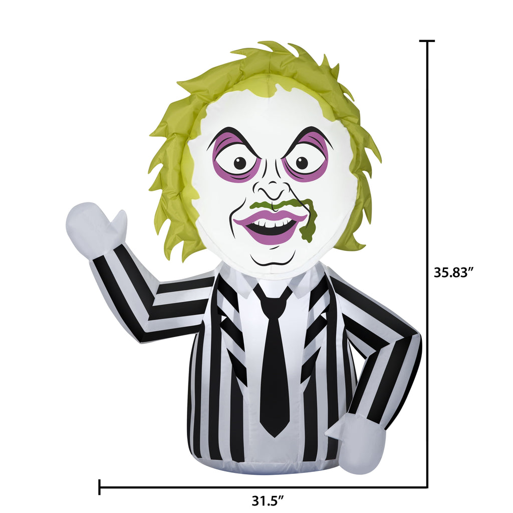 Warner Bros. Stylized Beetlejuice Airblown Yard Inflatable, 36"