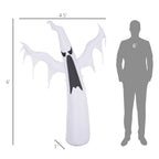HOMCOM Halloween Inflatable Ghost with LED Lights for Garden Indoor Outdoor