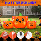 6.2FT Halloween Inflatable Pumpkin Cat Outdoor Decorations, Halloween Blow Ups with Lights for Party, Yard