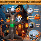Coolmade 9ft Halloween Inflatable Tree Decoration with pumpkin, Ghost, Owl, Blow up Yard Inflatables with Built-in LEDs for Garden Lawn Indoor Party Decor