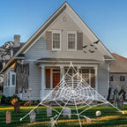 HKKDKTA Halloween Spider Web Lights Decoration, 250 LED Giant Spider Web 16.4ft Light Up Halloween Web Lights for Yard, Porch Decor (Purple)