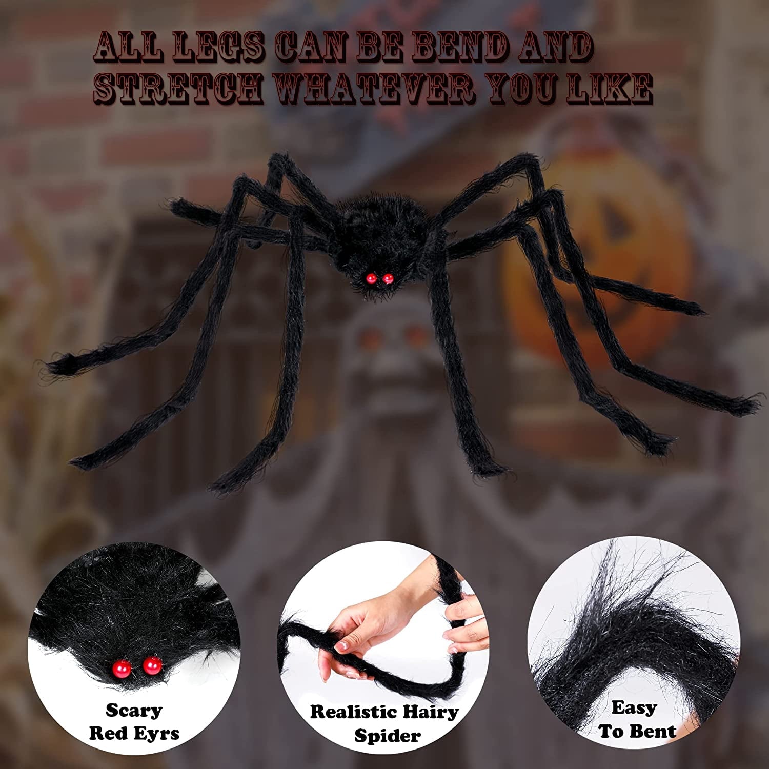 Vafful Halloween Decoration Outdoor Yrad Spider Web 275'' and 59'' Giant Spider with 20 pcs Small Spider and 40g Stretch Cobwebs for Indoor Outdoor Yard Haunted House Party Halloween Decor