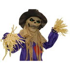 6 ft Standing Halloween Scarecrow Yard Decoration with LED Green Eyes, HHSCR-5FLS