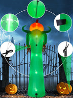 12FT Halloween Inflatable with LED Lights  Giant Pumpkin & Skeleton Outdoor Decoration for Yard, Lawn, Home, & Party  Scary Blow-Up Halloween Holiday Decor