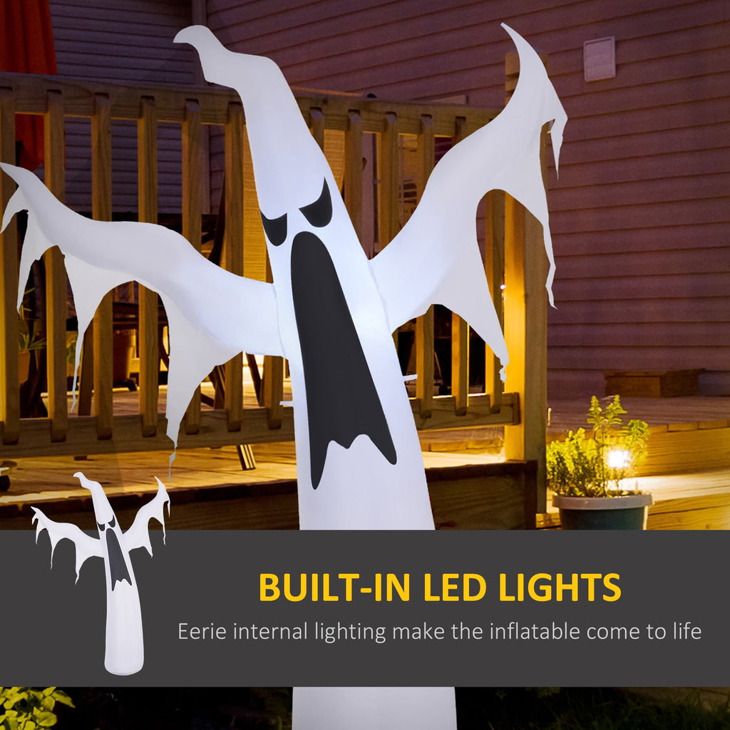 HOMCOM Halloween Inflatable Ghost with LED Lights for Garden Indoor Outdoor