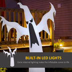 HOMCOM Halloween Inflatable Ghost with LED Lights for Garden Indoor Outdoor