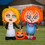 Halloween Airblown Yard Inflatables Chucky and Bride & Pumkin 66.14 in x 19.29 in x 57.48 in 5.09 lb
