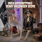 5.4ft Halloween Skeleton Decorations, Weathered Posable Skeleton Decor for Halloween Decorations Outdoor Indoor