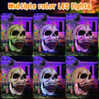 Halloween Inflatables 4 FT High Halloween Inflatable Skull with Magic LEDs, Scary Skulls Inflatable Halloween Skull Inflatable, Outdoor Halloween Decorations Clearance for Holiday Party