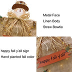 Fall Scarecrow Yard Stake with LED Lights Happy Fall Ya'll Scarecrow Garden Stake Autumn Harvest Halloween Thanksgiving Outdoor Yard Decorations