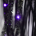 6 ft Black Willow Tree with Orange and Purple LED Lights for Outdoor Halloween Decor