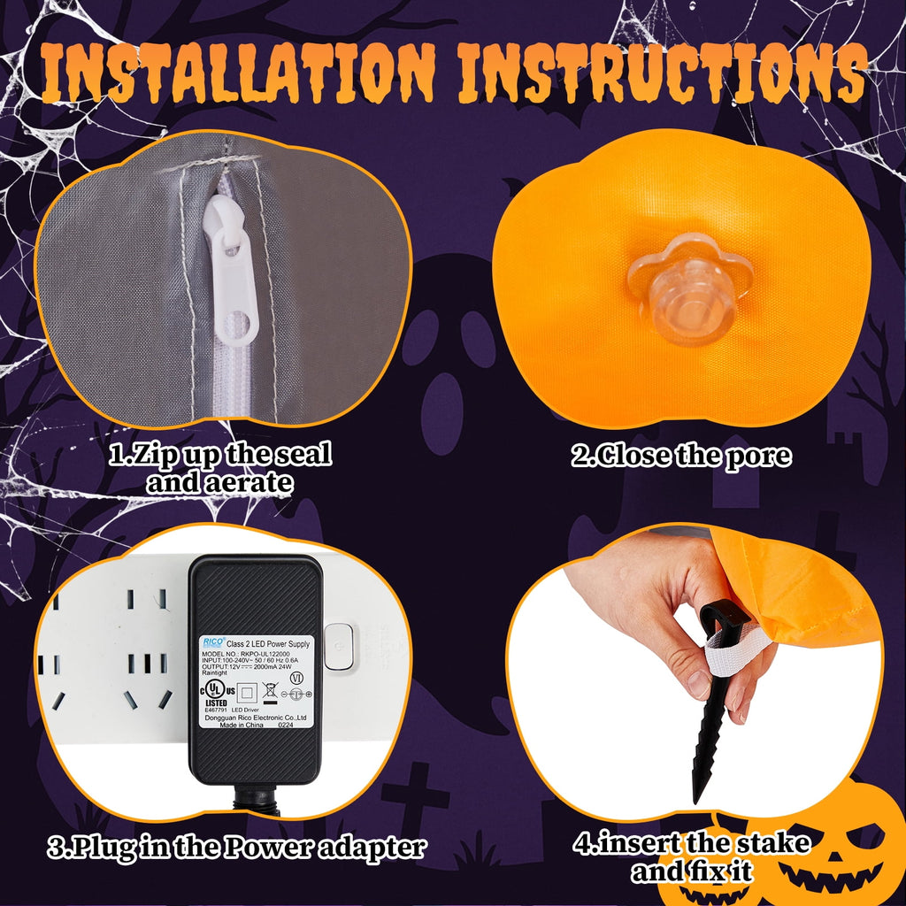 10' Halloween Inflatables Outdoor Halloween Tomb Decoration Banner Blow up Decor