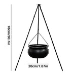 SDJMa Halloween Decorations Outdoor, 7.8" Witch Cauldron on 30.7" Tripod with Timer String Lights, Halloween Haunted House Decor for Yard Lawn Garden Outside Party Supplies
