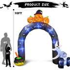 10 FT Halloween Inflatables Archway Outdoor Decorations, Scary Halloween Arch Blow Up Yard Decorations for Front Yard Lawn Garden Decor