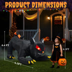 6.5FT Halloween Inflatable Black Cat, Blow Up Yard Decoration with Shakable Head & LED Lights, Large Halloween Decor for Yard, Party, Garden