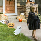 Big Dot of Happiness Jack-O'-Lantern Halloween - Black Cat Ghost Skull & Witch Hat Lawn Decor - Outdoor Kids Halloween Party Yard Decorations - 10 Pc