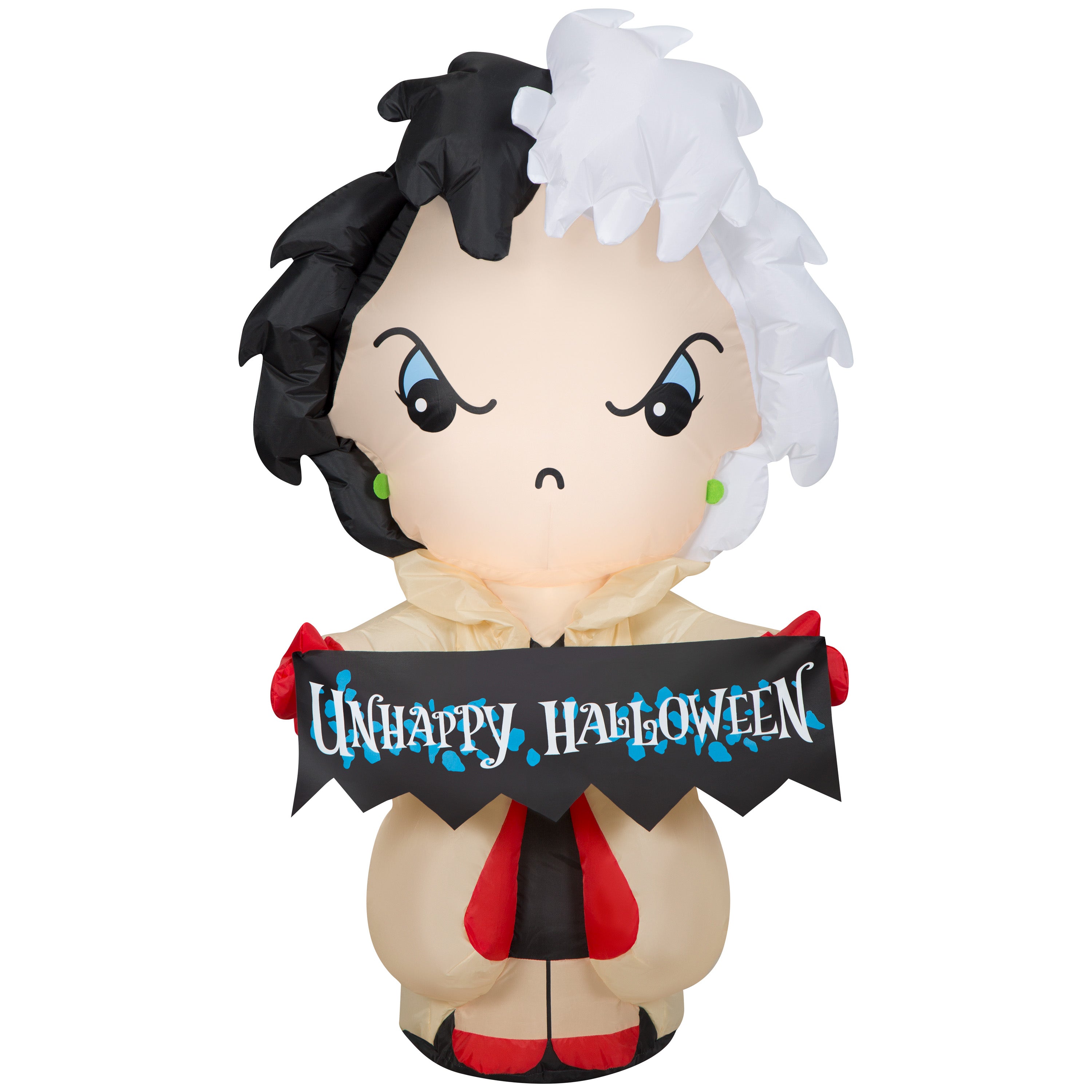 Disney Cruella with "Unhappy Halloween" Banner