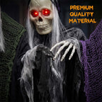 3 Pack Hanging Skeleton Ghosts for Halloween Decorations Outdoor, Grim Reaper for Halloween Decor