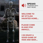 8 ft Tall Motion-Activated Towering Skeleton, Premium Talking Halloween Animatronic Decoration, Plug-In, HHTWRSKEL-2FLSA
