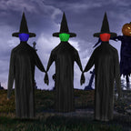 Zimtwon 5.2ft Halloween Decorations Halloween Witches Halloween Props Sorcerers Animated Wicked Sound LED Lighted Glowing Head