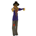 6 ft Standing Halloween Scarecrow Yard Decoration with LED Green Eyes, HHSCR-5FLS