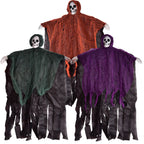 Nifti Nest Halloween Skeleton, 3 Pcs Ghost Decorations, Halloween Props, Halloween Yard Decorations, Black,Green,Red
