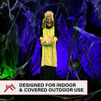 5 ft Life-Size Animatronic Indoor/Covered Outdoor Zombie Maid Halloween Decoration, HHLADY-4FLSA