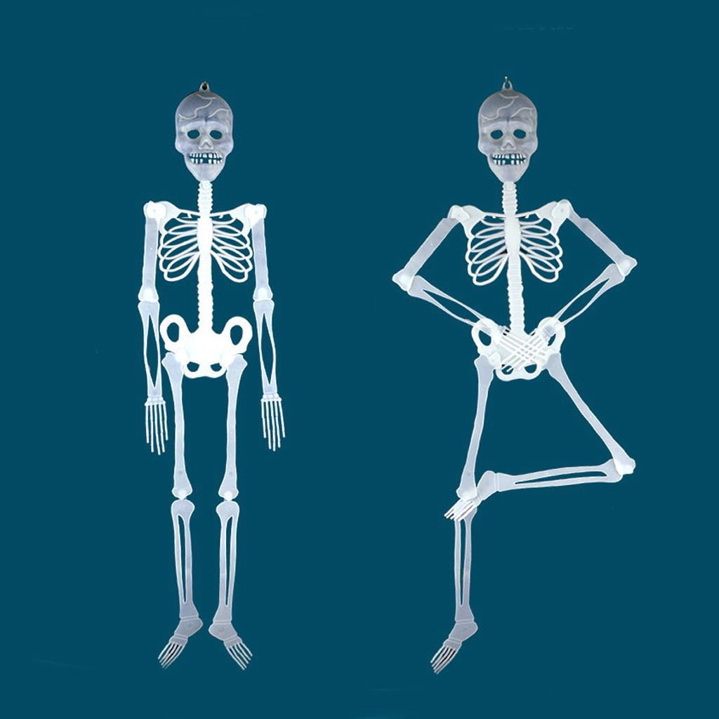 Deago 4 Pack Halloween Hanging Luminous Skeleton Decorations 5 Ft Full Body Glow-in-The-Dark Poseable Skeleton for Outdoor Yard Garden Hanging Halloween Props