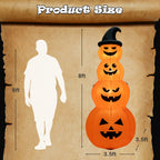 Gymax 8 ft Inflatable Halloween Pumpkins Stack Holiday Decor w/ Built-in LED Lights