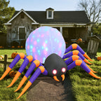 8 FT Halloween Spider Inflatables Outdoor Decorations, Blow Up Yard Decoration with Built-in LED Lights for Holiday, Party, Yard, Garden