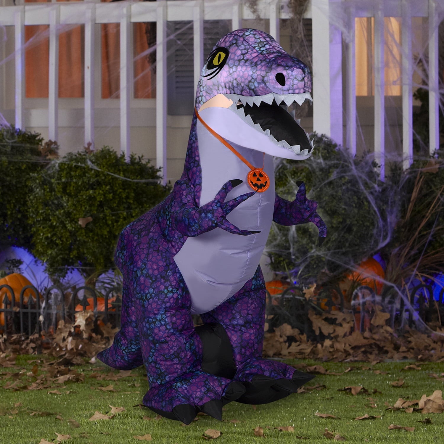 Halloween Inflatable Purple Dinosaur, 3.5 ft Tall, Multi