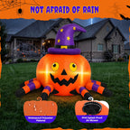 6.2FT Halloween Inflatable Decorations Pumpkin Spider with LED Lights, Halloween Blow Ups for Yard Party