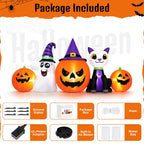 8FT Halloween Inflatable Pumpkins Ghost Cat with Lights,Blow ups Outdoor Decorations for Yard