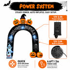 10FT Halloween Inflatable Arch for Outdoor Decor, LED Lighted Scary Archway with Ghost & Pumpkin, Blow Up Yard Decoration for Haunted Party Graveyard