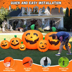 8 FT Halloween Inflatables Pumpkin,7 Pumpkins Halloween Outdoor Decoration with Built-in LED Lights,Halloween Blow Ups for Yard, Lawn, Garden Decor