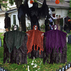 Nifti Nest Halloween Skeleton, 3 Pcs Ghost Decorations, Halloween Props, Halloween Yard Decorations, Black,Green,Red