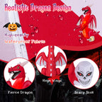 Costway 8 FT Halloween Inflatable Red Dragon with Wings & Skull Holiday Decoration Light