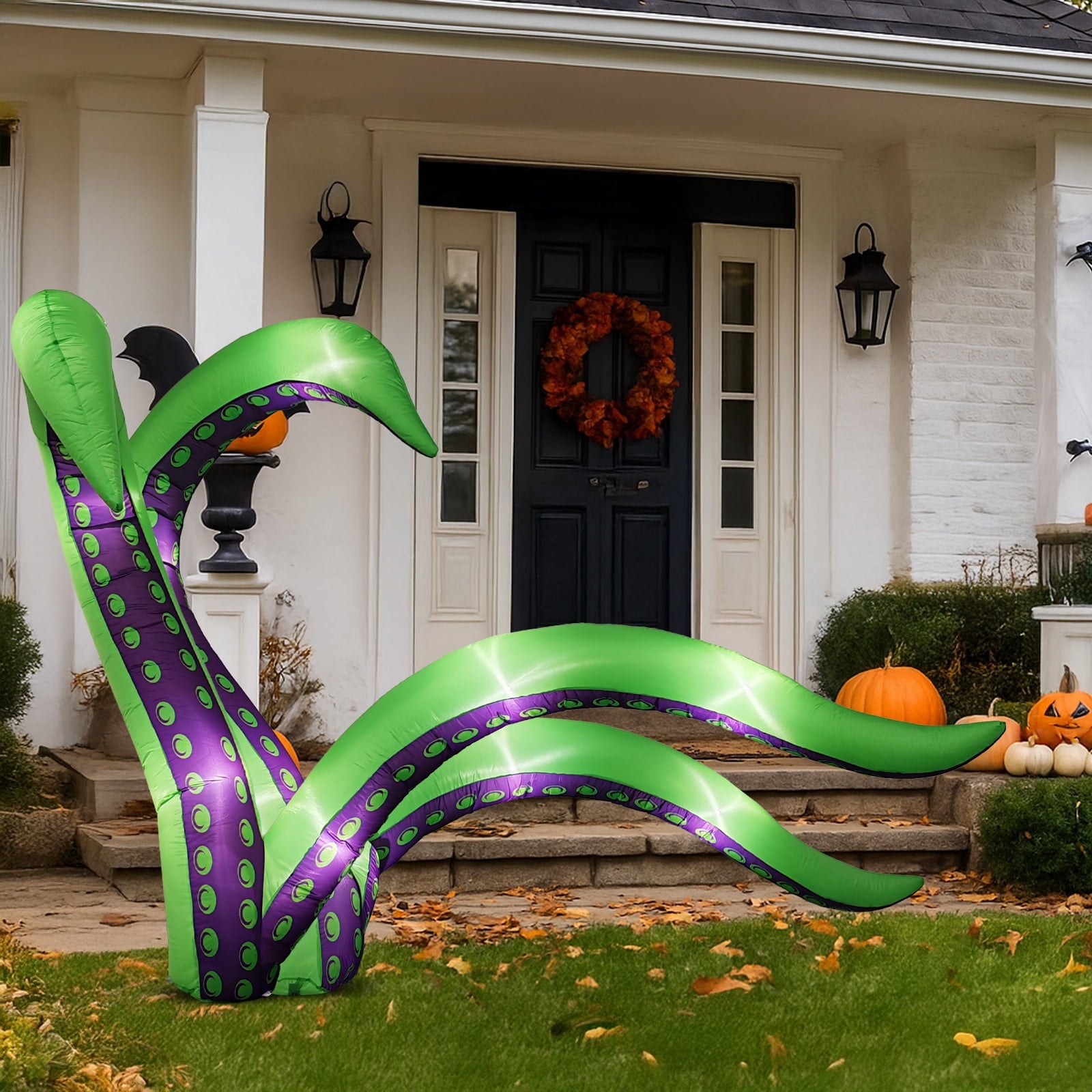 7 FT Halloween Inflatables Cape Octopus 2 Pack Giant Octopus Tentacles Halloween Decoration Outdoor