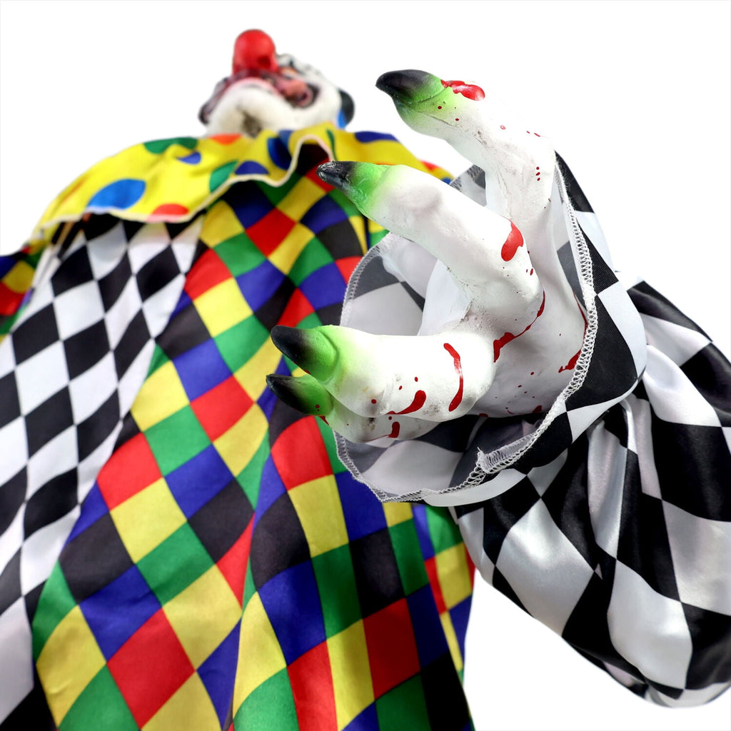 5.9 ft Voice & Sound-Sensor Clown on Tricycle Halloween Animatronic, HHTRIBKCLOWN-1FLSA
