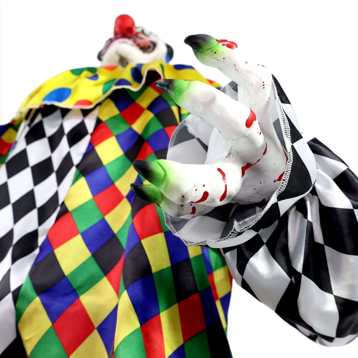 5.9 ft Voice & Sound-Sensor Clown on Tricycle Halloween Animatronic, HHTRIBKCLOWN-1FLSA