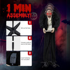5FT Halloween Animatronic Grandpa w/ Candy Dish The Sound Activated Standing Halloween Prop